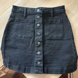 Madewell black denim skirt